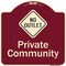 Signmission Designer Series-Private Community With No Outlet Symbol, 18" x 18", BU-1818-9785 A-DES-BU-1818-9785 - alternate 1